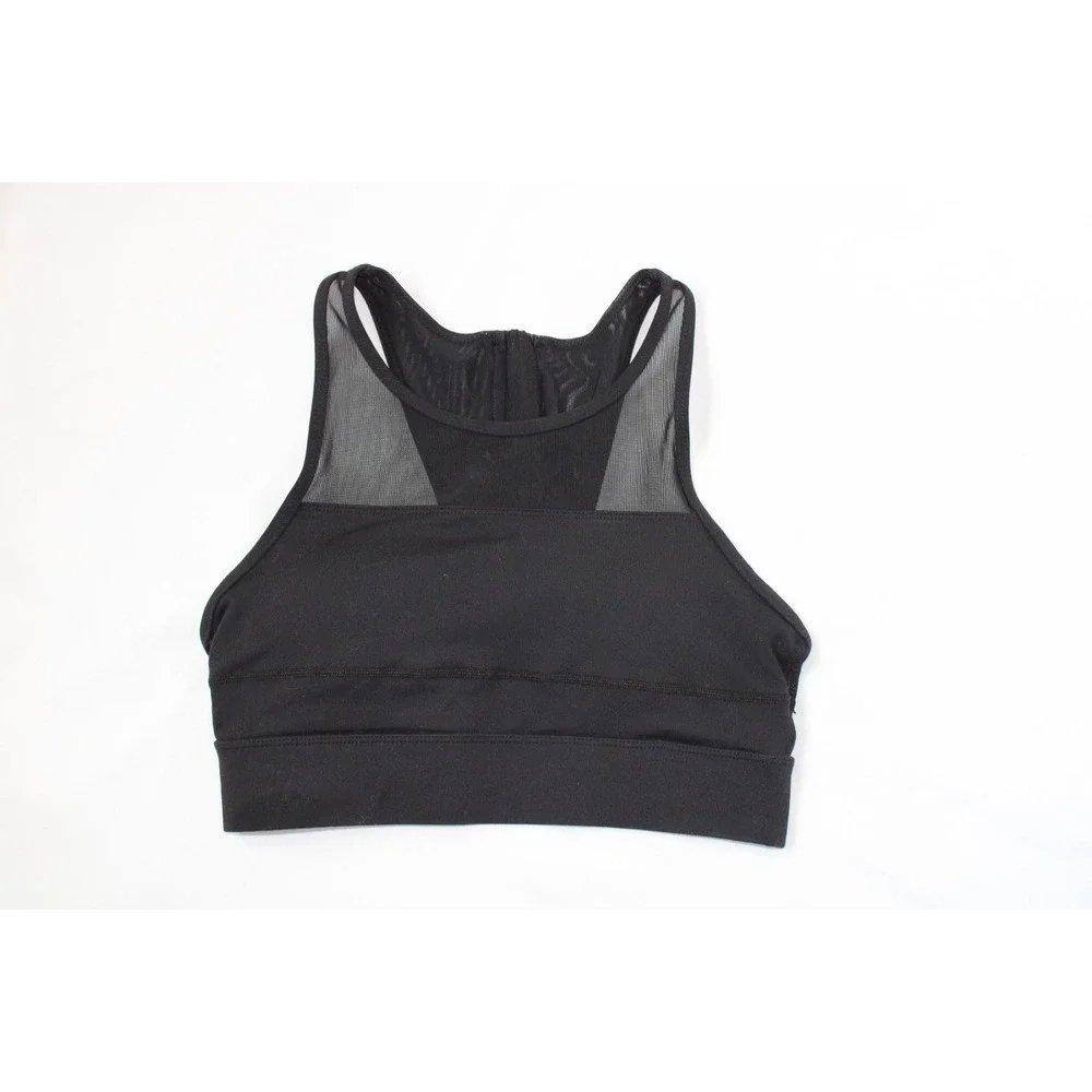 ZYIA ACTIVE Black ALL STAR BRA Mesh Zip Back ONE MORE REP Size Small - Picture 1 of 6